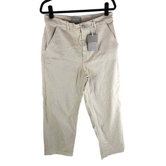 Everlane Womens The Straight-Leg Crop Pants Sandstone Beige 10 - Picture 3 of 7